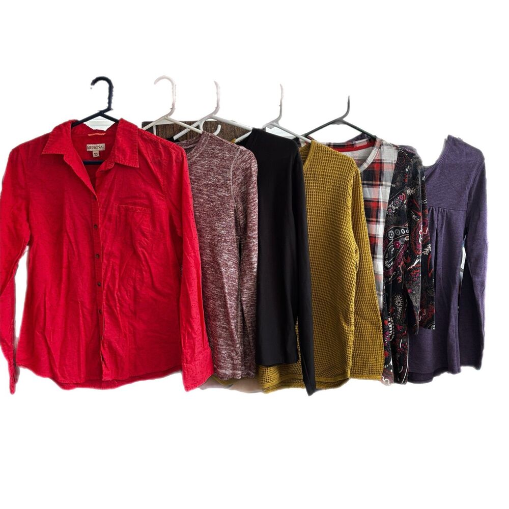 Womens Casual Fall Winter Top Lot Medium 6 Piece Comfort Everyday Basic Normcore